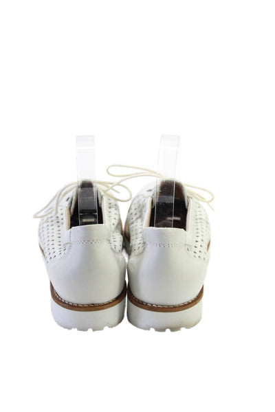 Dromedaris Womens Low Top Lace Up Casual Shoes Leather White Size 10