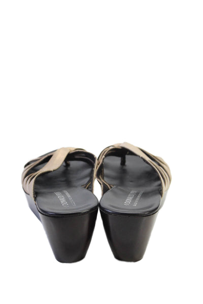 Donald J Pliner Womens Slip On Open Toe Platform Heels Brown Size 9 US