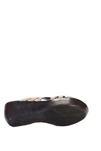 Donald J Pliner Womens Slip On Open Toe Platform Heels Brown Size 9 US