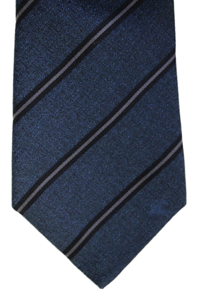 Burberry London Mens Silk Striped Classic Neck Tie Blue One Size