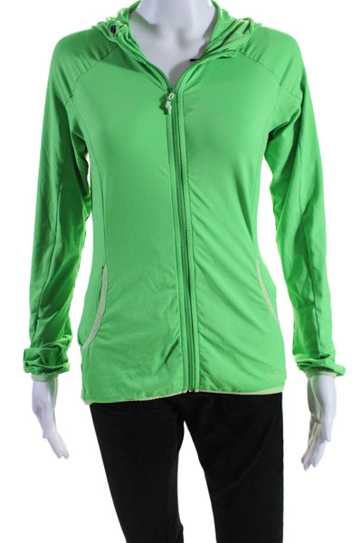 Arc'teryx Womens Full Zipper Hooded Blouse Lime Green Size Extra Small