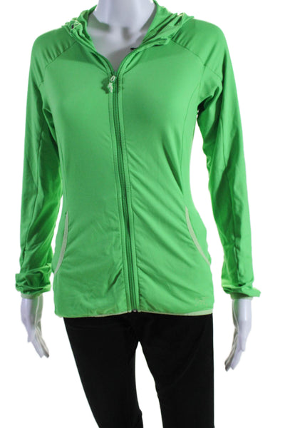 Arc'teryx Womens Full Zipper Hooded Blouse Lime Green Size Extra Small