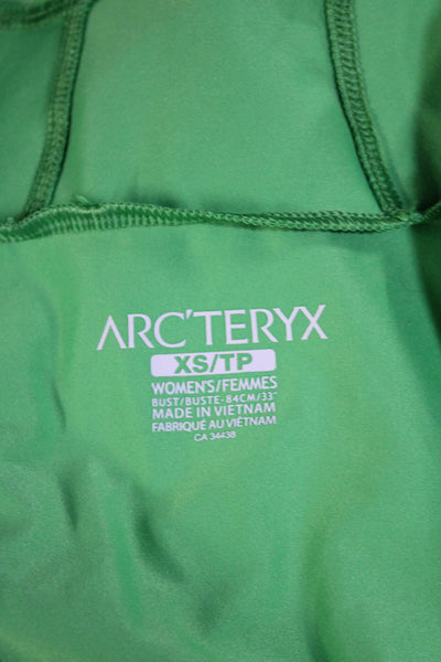 Arc'teryx Womens Full Zipper Hooded Blouse Lime Green Size Extra Small