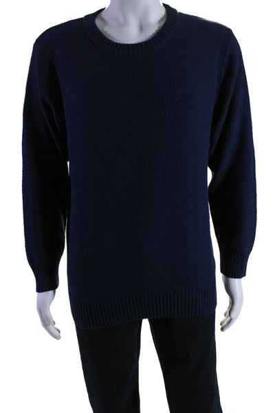 Long Wharf Mens Long Sleeves Pullover Sweater Navy Blue Size Extra Large