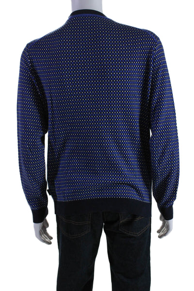 Ted Baker London Mens Crew Neck Sweater Blue Black Cotton Blend Size Size 5