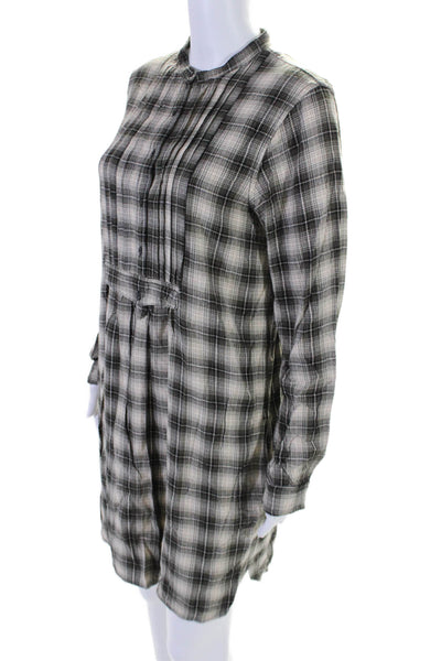 Denim & Supply By Ralph Lauren Womens Plaid Button Up Shirt Dress Beige Size M