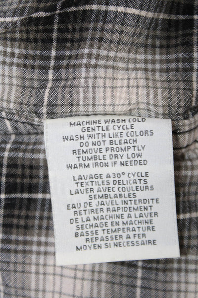 Denim & Supply By Ralph Lauren Womens Plaid Button Up Shirt Dress Beige Size M