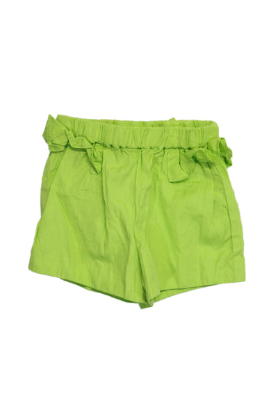 Jacadi Girls Elastic Waist Ruffled Casual Shorts Green Size 12 Months