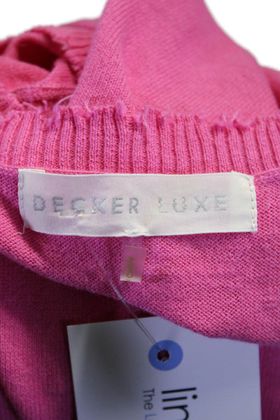 Decker & Luxe Round Neck Sleeveless Distress Ribbed Tank Pink Size S