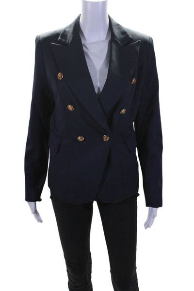 Lioness Women's Long Sleeves Line Double Breasted Blazer Navy Blue Size XS