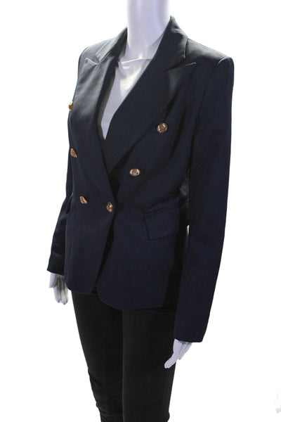 Lioness Women's Long Sleeves Line Double Breasted Blazer Navy Blue Size XS