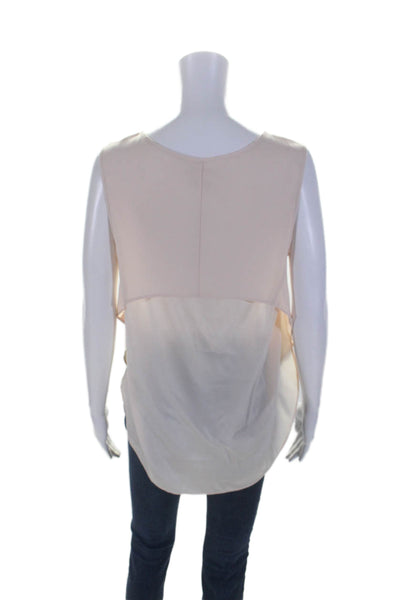 Rag & Bone Womens Light Pink Scoop Neck Sleeveless Layered Blouse Top Size L