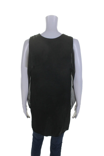 3.1 Phillip Lim Womens Silk Blend Black Drape Neck Sleeveless Blouse Top Size 8