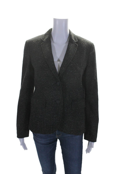 Rag & Bone Womens Wool Black Textured Two Button Long Sleeve Blazer Size 4