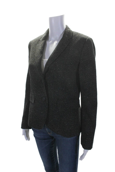 Rag & Bone Womens Wool Black Textured Two Button Long Sleeve Blazer Size 4