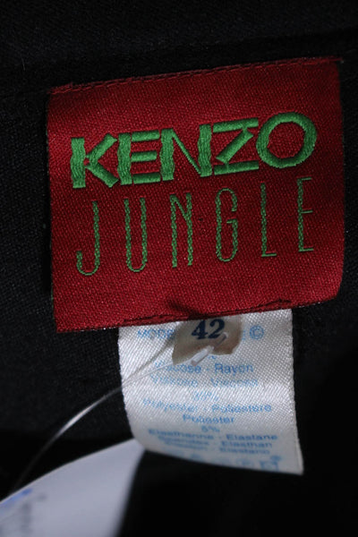 Kenzo Jungle Womens Unlined Knee Length A Line Skirt Black Size 42