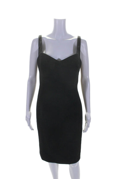 Gianfranco Ferre Womens Sleeveless Sweetheart Neck Pencil Dress Black Size 46