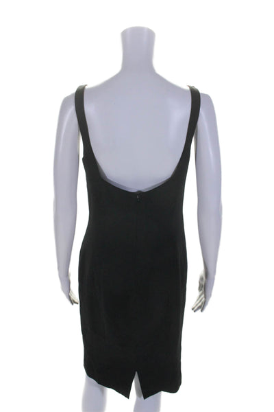 Gianfranco Ferre Womens Sleeveless Sweetheart Neck Pencil Dress Black Size 46