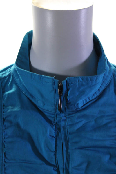 Laura Ashley Women's Collared Full Zip Long Sleeves Jacket Blue Size L