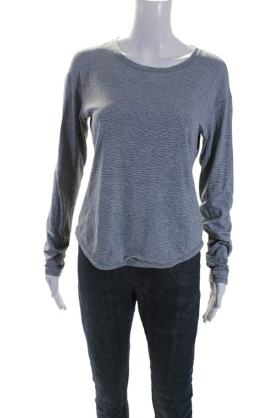 Lululemon Women's Round Neck Long Sleeves Athletic T-Shirt Gray Size S