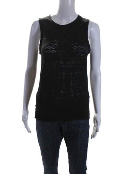 Lululemon Women's Round Neck Sleeveless Mesh Tank Black Size 6