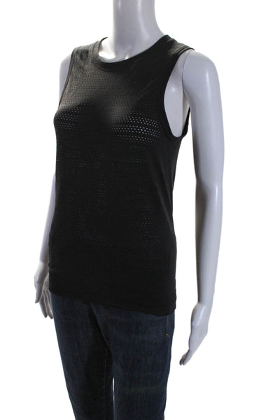 Lululemon Women's Round Neck Sleeveless Mesh Tank Black Size 6