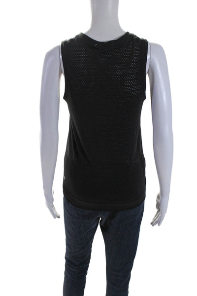 Lululemon Women's Round Neck Sleeveless Mesh Tank Black Size 6