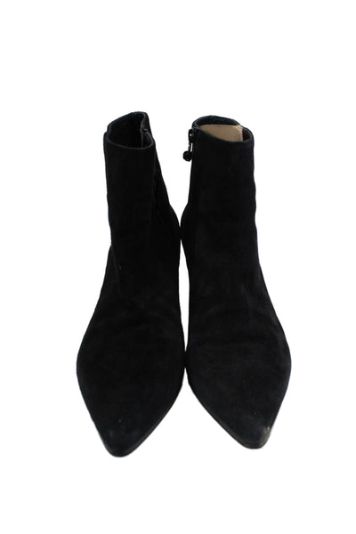 Stuart Weitzman Womens Black Suede Pointed Toe Ankle Boots Shoes Size 10.5M