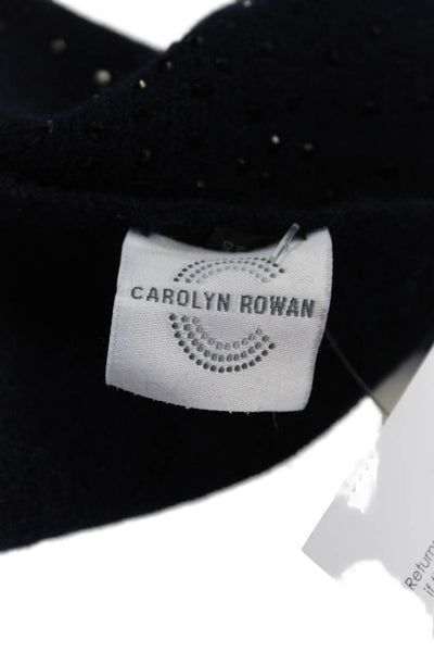 Carolyn Rowan Womens Navy Blue Cashmere Bedazzled Detail Scarf