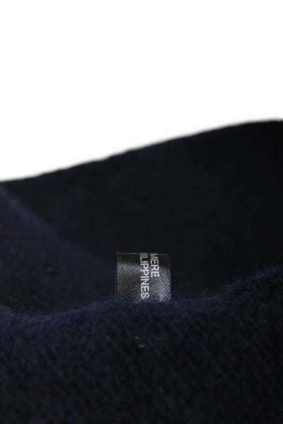 Carolyn Rowan Womens Navy Blue Cashmere Bedazzled Detail Scarf