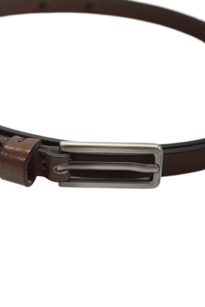 Marni Womens Dark Brown Leather Skinny Belt Size S