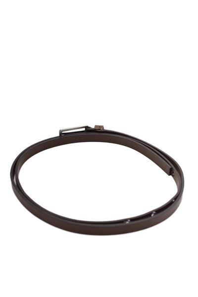 Marni Womens Dark Brown Leather Skinny Belt Size S