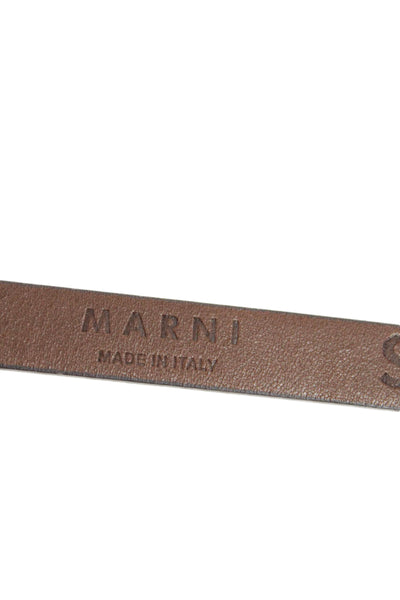 Marni Womens Dark Brown Leather Skinny Belt Size S