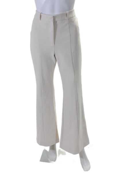 Aella Womens Zip Front Straight Leg Casual Pants Beige Size 8 US