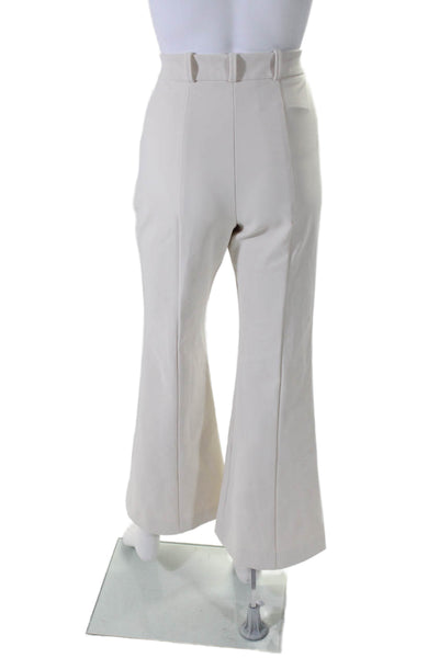 Aella Womens Zip Front Straight Leg Casual Pants Beige Size 8 US