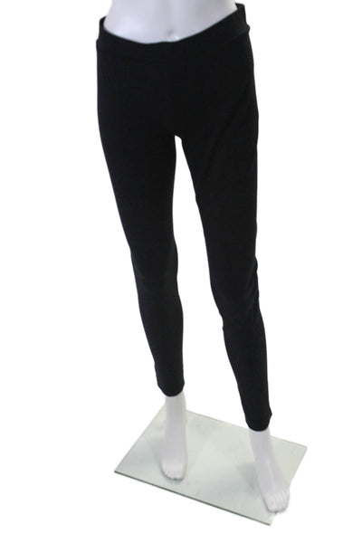 Vince Womens Elastic Waist Straight Leg Compression Pants Black Size Large