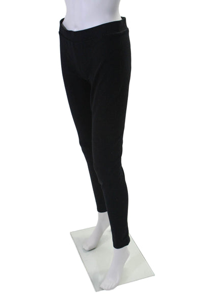 Vince Womens Elastic Waist Straight Leg Compression Pants Black Size Large