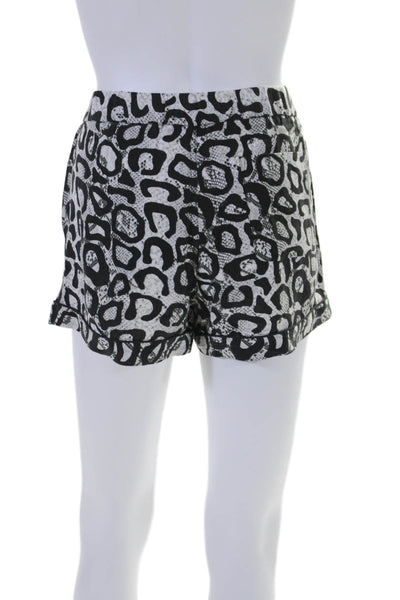 Equipment Femme Womens Silk Snakeskin Print Shorts White Black Size Small