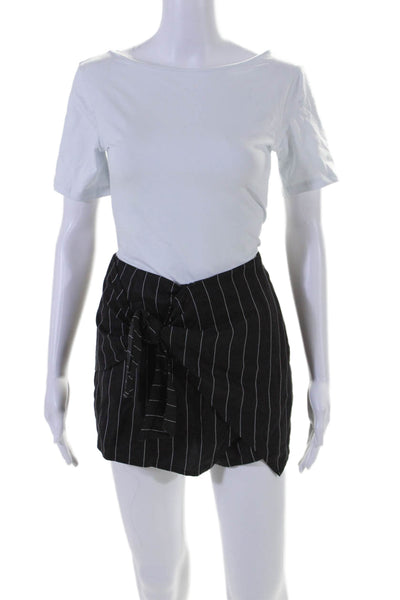 Lovers + Friends Womens Striped Bow Front Skort Black White Size Extra Small