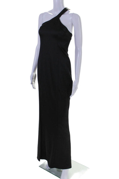 NBD Womens Halter Neck Sleeveless Front Slit Evening Gown Black Size Small