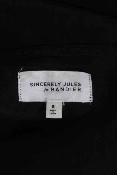 Sincerely Jules For Bandier Womens Silk A Line Maxi Skirt Black Size Small