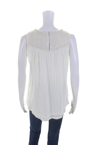 Moulinette Soeurs Anthropologie Womens Sleeveless Beaded Blouse White Size XS