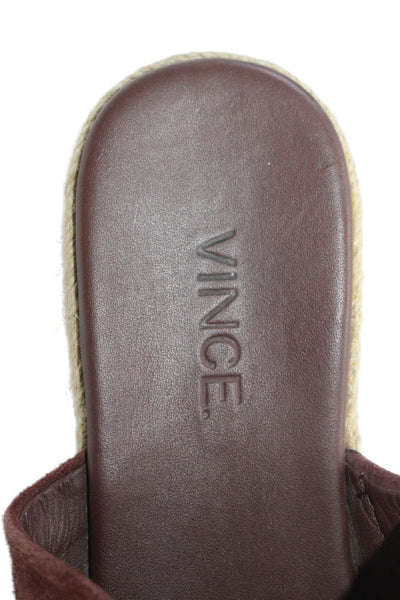 Vince Womens Suede Espadrille Platform Open Toe Sandals Brown Size EUR 35