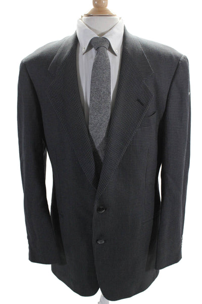 Riserva Mens Two Button Notched Lapel Woven Blazer Wool Gray Size 32