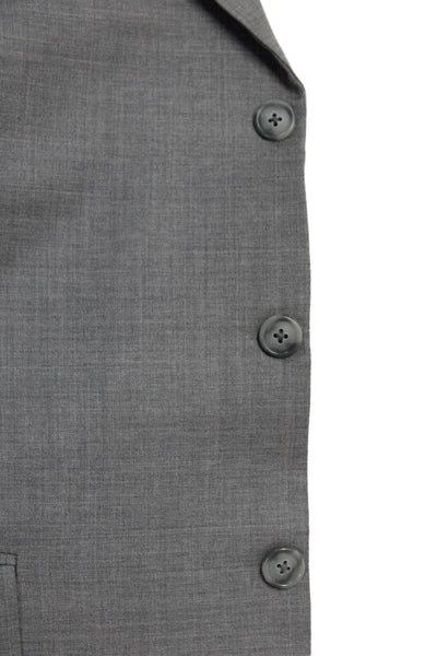 Gianni Versace Mens Notched Lapel Three Button Blazer Wool Gray 34