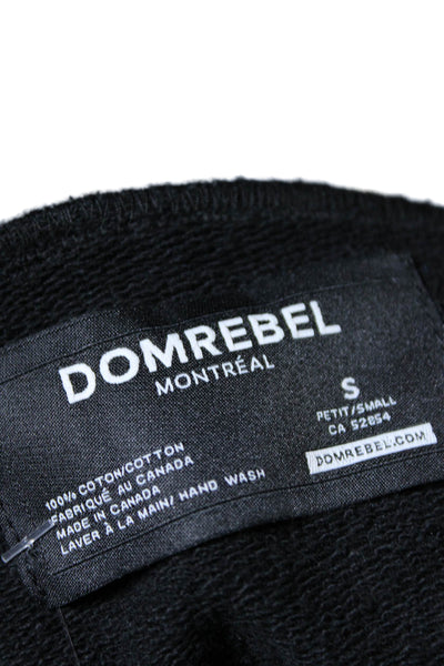 Domrebel Unisex Adults Cotton Graphic Print Pullover Hoodie Black Size S