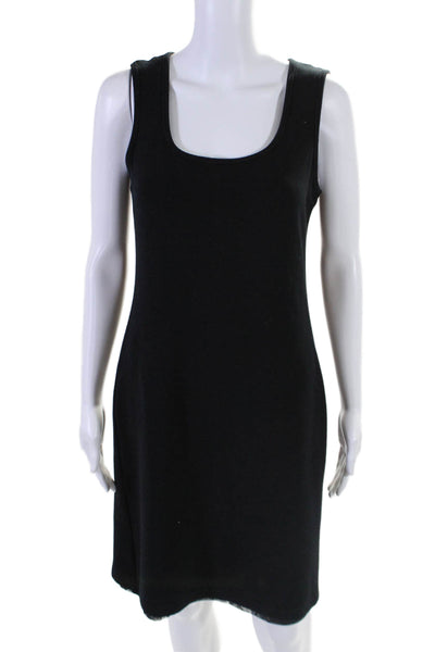 Donna Degnan Womens Back Zip Sleeveless Scoop Neck Knit Dress Black Size 8