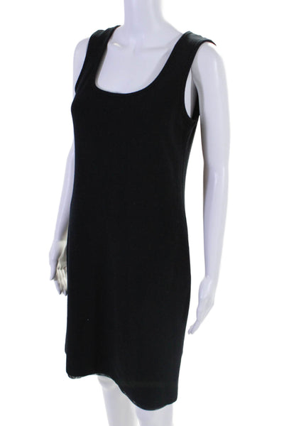 Donna Degnan Womens Back Zip Sleeveless Scoop Neck Knit Dress Black Size 8