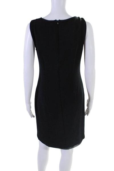 Donna Degnan Womens Back Zip Sleeveless Scoop Neck Knit Dress Black Size 8