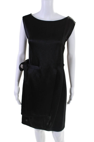 Ralph Rucci Womens Side Zip Sleeveless Scoop Neck Knit Dress Black Size 8